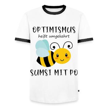 Biene Optimismus Sumsi mit Po - Männer Kontrast-T-Shirt - Weiß/Schwarz - Vorne - AI Model Female 172 light (172cm) & AI Model Male 178 dark (178cm)
