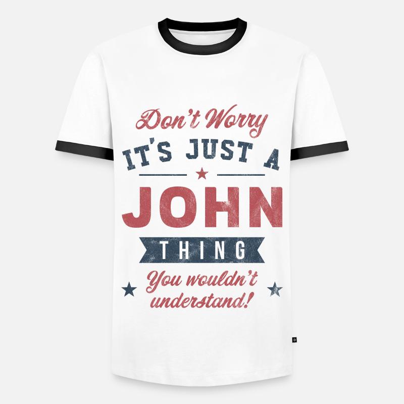 Its a John thing - Men's Ringer Shirt - white/black