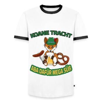 Bayern Fest - Koane Tracht aba but mega sweet - Men's Ringer Shirt - white/black - Front - AI Model Female 172 light (172cm) & AI Model Male 178 dark (178cm)