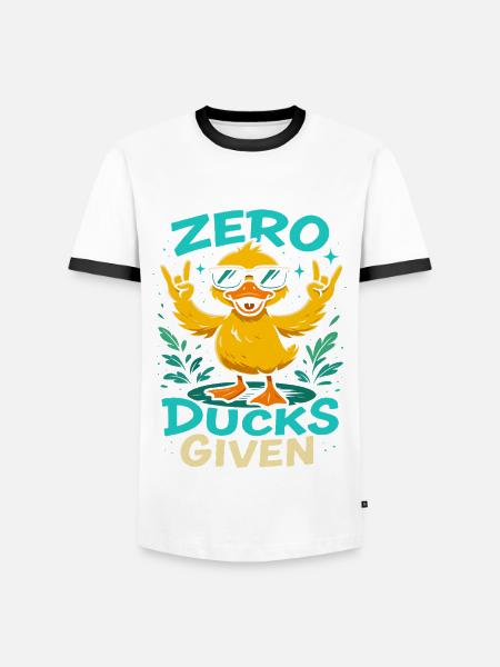 Zero Ducks Given Duck Theme Fun - Men's Ringer Shirt -