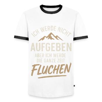 I won't give up but I'll curse - Men's Ringer Shirt - white/black - Front - AI Model Female 172 light (172cm) & AI Model Male 178 dark (178cm)