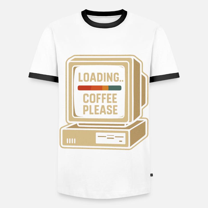 Loading Coffee Please Retro Computer - Männer Kontrast-T-Shirt - undefined