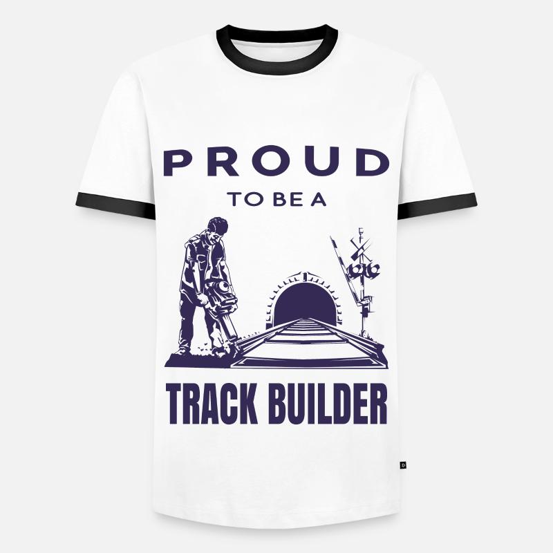 Fier constructeur de chenilles - T-shirt contrasté Homme - blanc/noir