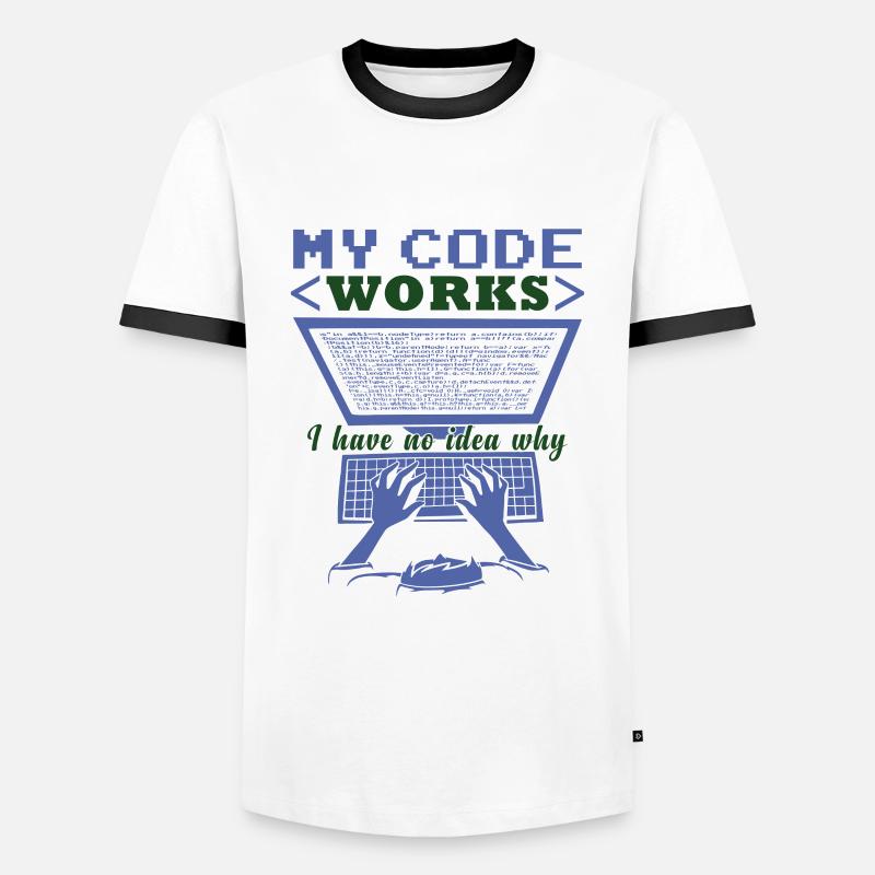 Funny Code Joke Coding - Men's Ringer Shirt - white/black