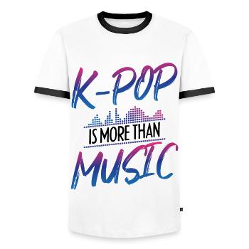 K-Pop Lover Design - T-shirt contrasté Homme - blanc/noir - Devant - AI Model Female 172 light (172cm) & AI Model Male 178 dark (178cm)
