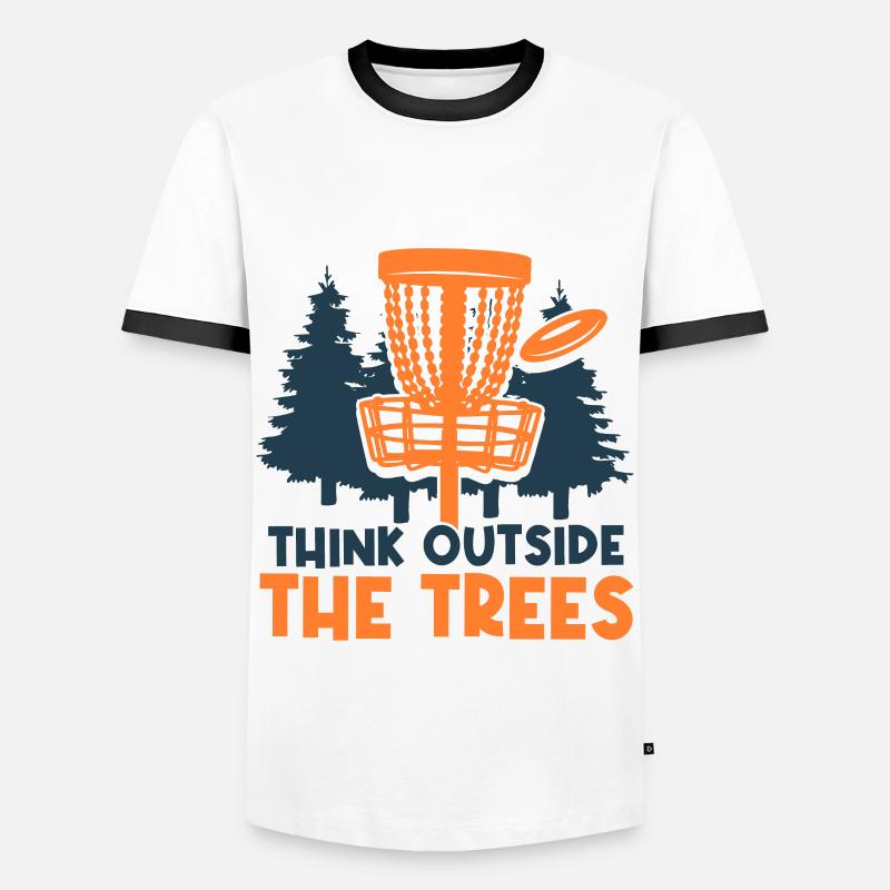 Disc Golf - Männer Kontrast-T-Shirt - Weiß/Schwarz