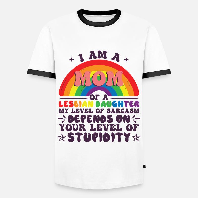 Mutter einer lesbischen Tochter - Männer Kontrast-T-Shirt - Weiß/Schwarz