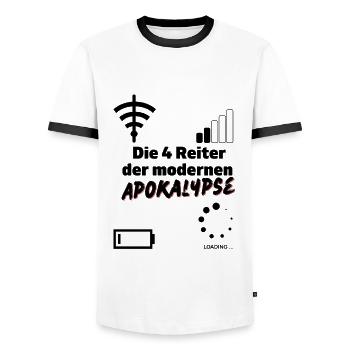 Apocalypse Informatiker lustig Spruch Die 4 Reiter - Männer Kontrast-T-Shirt - Weiß/Schwarz - Vorne - AI Model Female 172 light (172cm) & AI Model Male 178 dark (178cm)