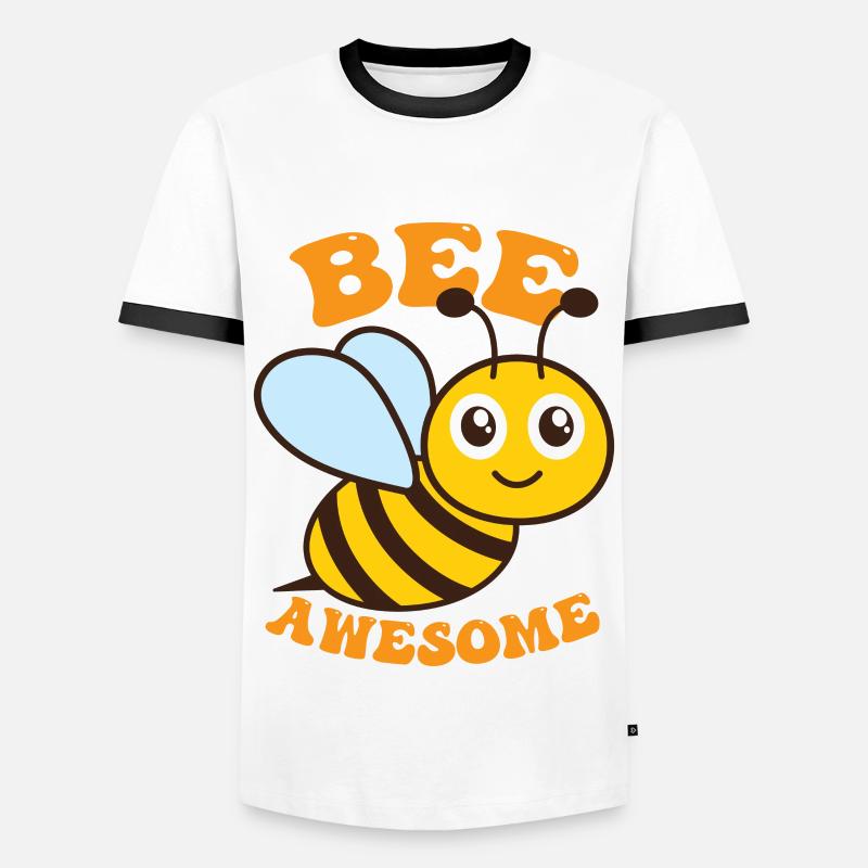 Bee Awesome - Men's Ringer Shirt - white/black
