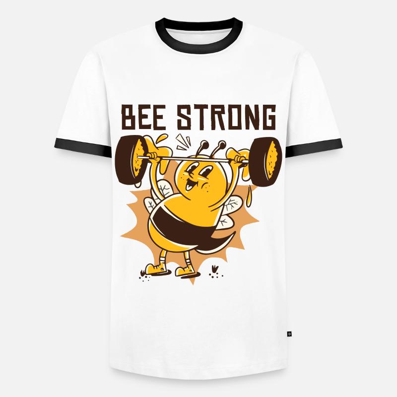 Bee Strong - Men's Ringer Shirt - white/black