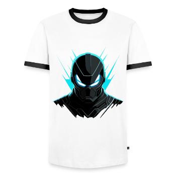 Robot en colère - T-shirt contrasté Homme - blanc/noir - Devant - AI Model Female 172 light (172cm) & AI Model Male 178 dark (178cm)