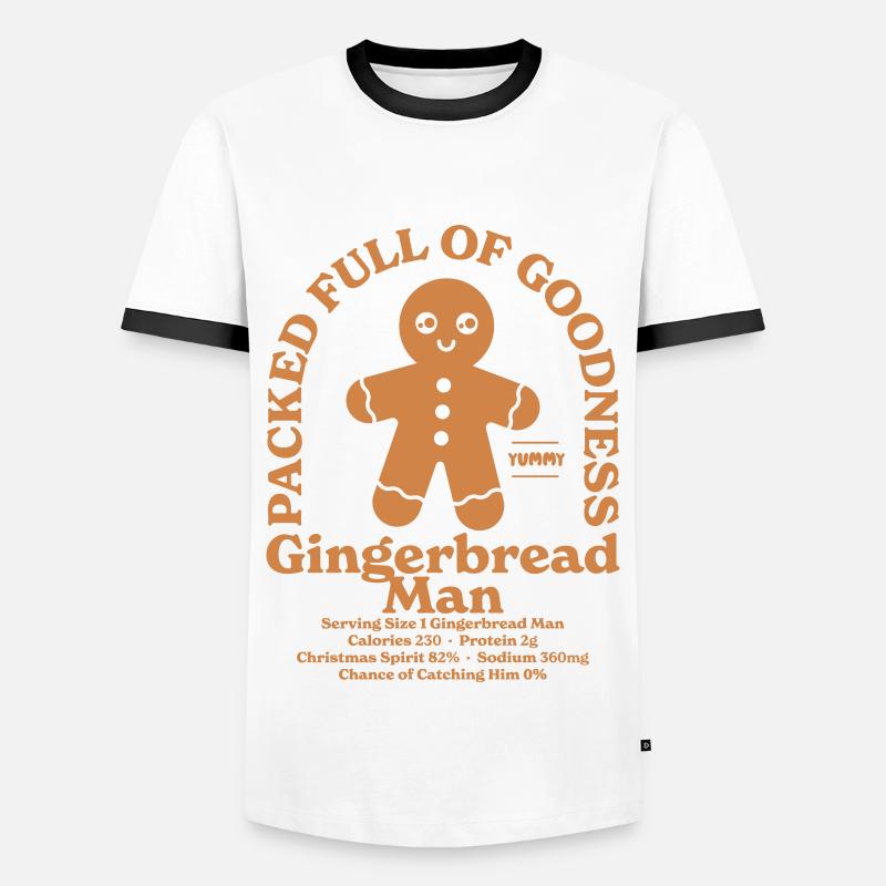 Lebkuchenmann - Männer Kontrast-T-Shirt - Weiß/Schwarz