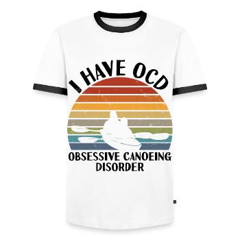 Canoe - Men's Ringer Shirt - white/black - Front - AI Model Female 172 light (172cm) & AI Model Male 178 dark (178cm)