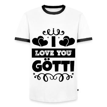 Je t’aime parrain parrain parrain Suisse parrain - T-shirt contrasté Homme - blanc/noir - Devant - AI Model Female 172 light (172cm) & AI Model Male 178 dark (178cm)