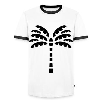 Symbole de palme - T-shirt contrasté Homme - blanc/noir - Devant - AI Model Female 172 light (172cm) & AI Model Male 178 dark (178cm)