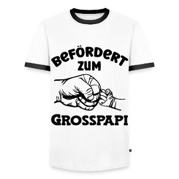 Befördert zum Grosspapi Schweiz Hallo Opa Schweiz - Männer Kontrast-T-Shirt - Weiß/Schwarz - Vorne - AI Model Female 172 light (172cm) & AI Model Male 178 dark (178cm)
