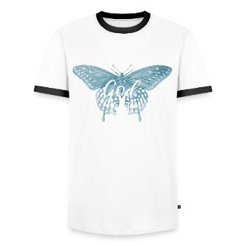 Bibelvers Christlich Religiöser Spruch - Männer Kontrast-T-Shirt - Weiß/Schwarz - Vorne - AI Model Female 172 light (172cm) & AI Model Male 178 dark (178cm)