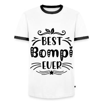 Best Bompi Belgium Grandpa Flemish Father Flanders - Men's Ringer Shirt - white/black - Front - AI Model Female 172 light (172cm) & AI Model Male 178 dark (178cm)