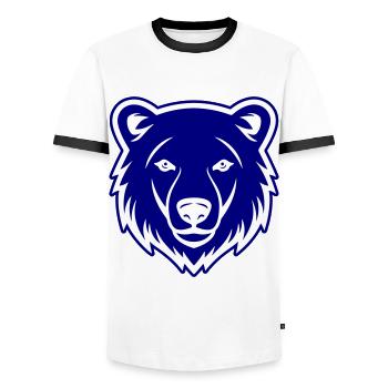 Polar Bear Head Polar Bear - Men's Ringer Shirt - white/black - Front - AI Model Female 172 light (172cm) & AI Model Male 178 dark (178cm)