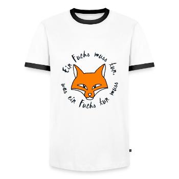 Ein Fuchs muss tun, Füchse, Beginner - Männer Kontrast-T-Shirt - Weiß/Schwarz - Vorne - AI Model Female 172 light (172cm) & AI Model Male 178 dark (178cm)