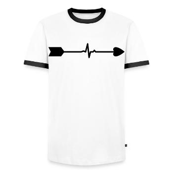 Flèche avec coeur - T-shirt contrasté Homme - blanc/noir - Devant - AI Model Female 172 light (172cm) & AI Model Male 178 dark (178cm)