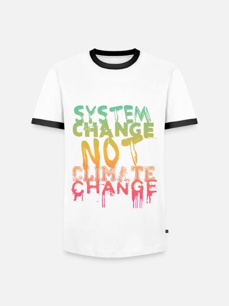 System Change - not Climate Change - Men's Ringer Shirt - white/black