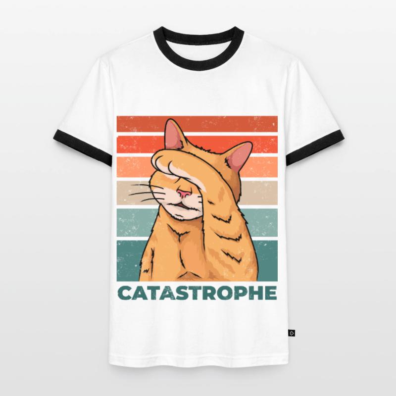 Catastrophe de chat Catastrophe Dicton drôle T-shirt contrasté Homme