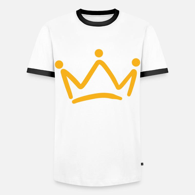 Crown - Men's Ringer Shirt - white/black