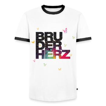 Bruderherz Bester Bruder der Welt Geschenkidee - Männer Kontrast-T-Shirt - Weiß/Schwarz - Vorne - AI Model Female 172 light (172cm) & AI Model Male 178 dark (178cm)