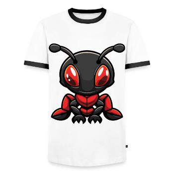Bande dessinée Ant - T-shirt contrasté Homme - blanc/noir - Devant - AI Model Female 172 light (172cm) & AI Model Male 178 dark (178cm)