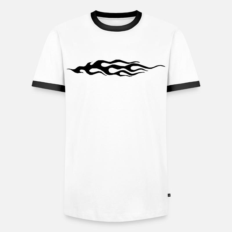 Flame - Men's Ringer Shirt - white/black