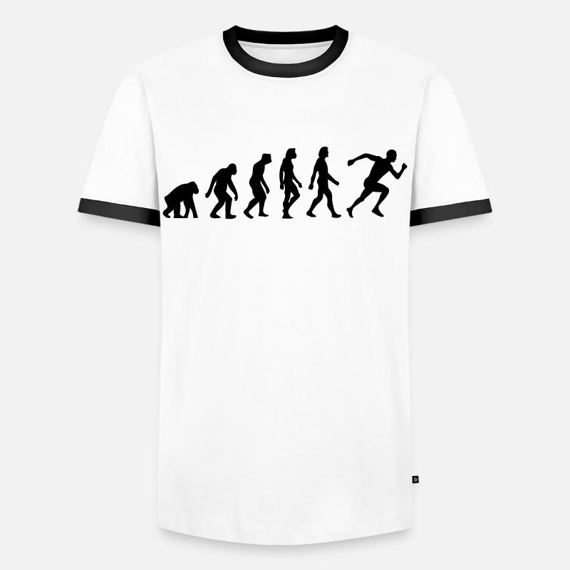 The Evolution of Running - Men's Ringer Shirt - white/black