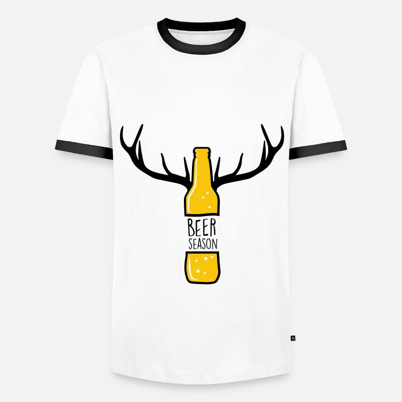 Bier Saision Jagd - Männer Kontrast-T-Shirt - Weiß/Schwarz
