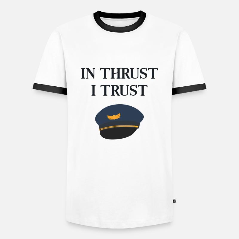 Pilot - Männer Kontrast-T-Shirt - Weiß/Schwarz