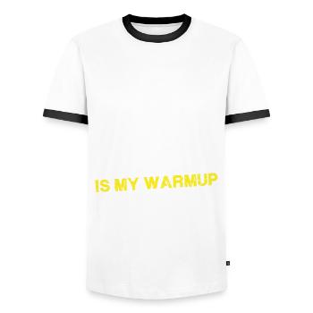 Ihr einziger Vertreter Max ist mein Aufwärmen - Bo - Männer Kontrast-T-Shirt - Weiß/Schwarz - Vorne - AI Model Female 172 light (172cm) & AI Model Male 178 dark (178cm)