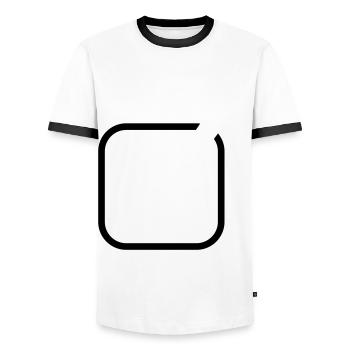 hook symbol - Men's Ringer Shirt - white/black - Front - AI Model Female 172 light (172cm) & AI Model Male 178 dark (178cm)