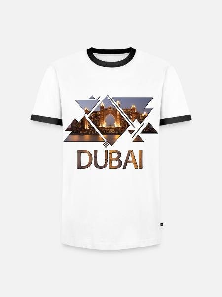 Dubai Forenede Arabiske Emirater The Palm - Herre kontrast-T-shirt - hvid/sort