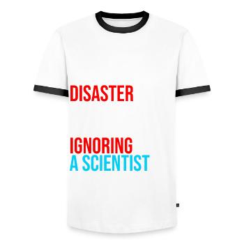 Wissenschaftler Doktor Wissenschaft Medizin Zitat - Männer Kontrast-T-Shirt - Weiß/Schwarz - Vorne - AI Model Female 172 light (172cm) & AI Model Male 178 dark (178cm)