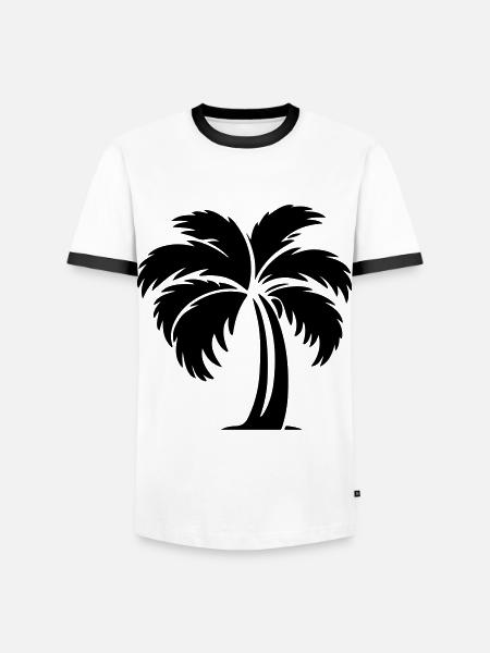 Palm Silhouette Symbol - Men's Ringer Shirt - white/black