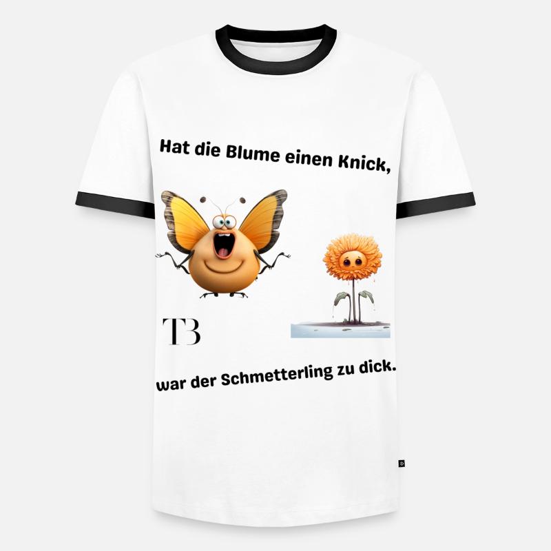 Dicker Schmetterling - Männer Kontrast-T-Shirt - Weiß/Schwarz