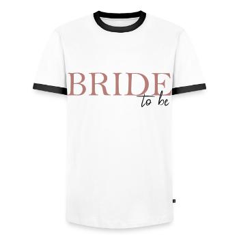 Bride to Be - Men's Ringer Shirt - white/black - Front - AI Model Female 172 light (172cm) & AI Model Male 178 dark (178cm)