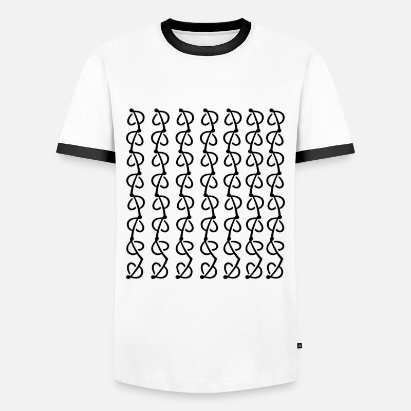 Conception unique des feuilles - T-shirt contrasté Homme - blanc/noir