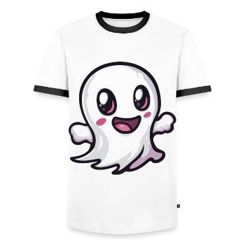 Fantôme Halloween Comic Baby - T-shirt contrasté Homme - blanc/noir - Devant - AI Model Female 172 light (172cm) & AI Model Male 178 dark (178cm)