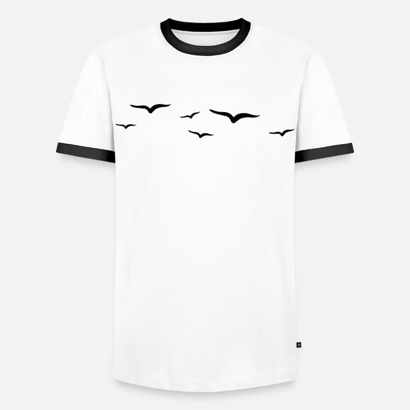 Abstrakte Flugvogel Illustration - Männer Kontrast-T-Shirt - Weiß/Schwarz
