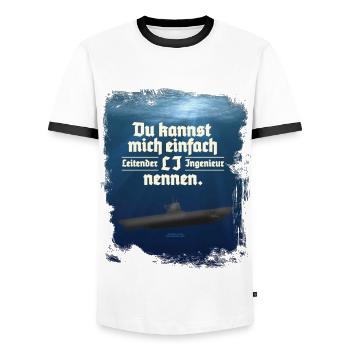 Leitender Ingenieur LI - Männer Kontrast-T-Shirt - Weiß/Schwarz - Vorne - AI Model Female 172 light (172cm) & AI Model Male 178 dark (178cm)