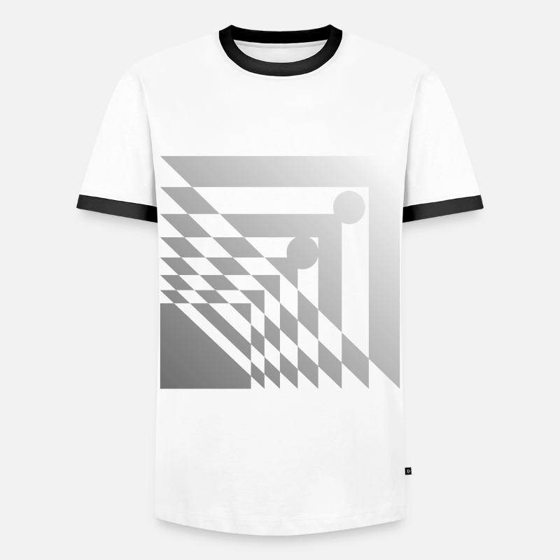 geometric pattern - Men's Ringer Shirt - white/black