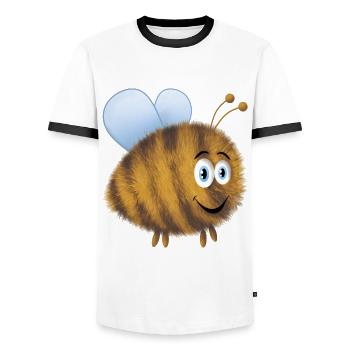 Funny bumblebee - Men's Ringer Shirt - white/black - Front - AI Model Female 172 light (172cm) & AI Model Male 178 dark (178cm)