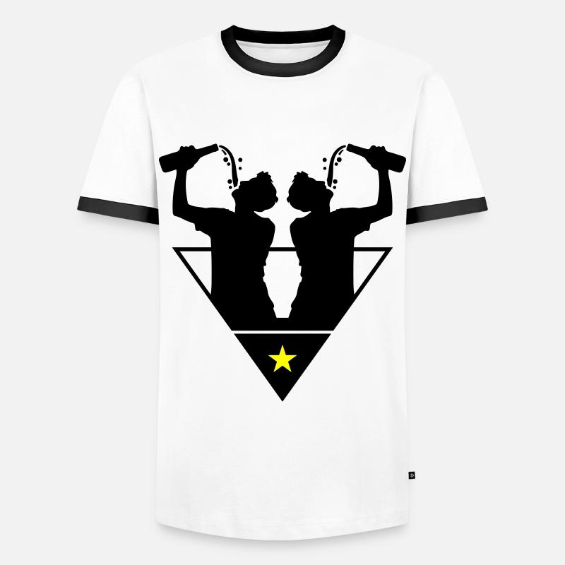 Drinker Team Bottle - Men's Ringer Shirt - white/black