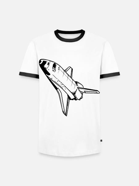 Spaceship Spaceshuttle Astronaut NASA Spaceflight - Men's Ringer Shirt - white/black