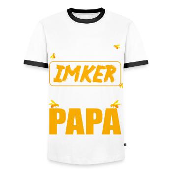 Imkerei Imker Papa Spruch Geschenk Bienenzucht - Männer Kontrast-T-Shirt - Weiß/Schwarz - Vorne - AI Model Female 172 light (172cm) & AI Model Male 178 dark (178cm)
